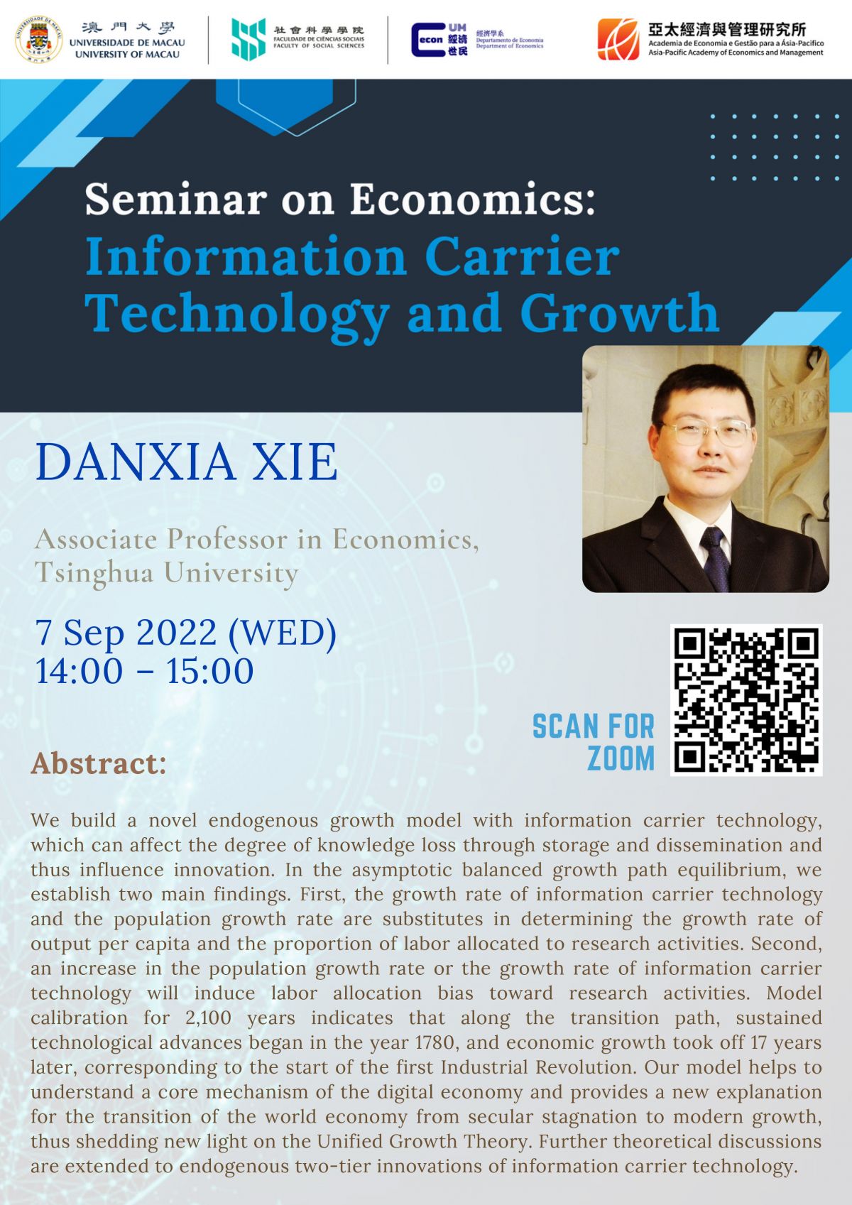 Seminar on Economics No. 221 "Information Carrier Technology and Growth